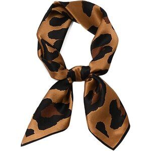 Pure Mulberry Leopard-2 Square Scarf Women Soft Head Neck Scarf Gift Packed